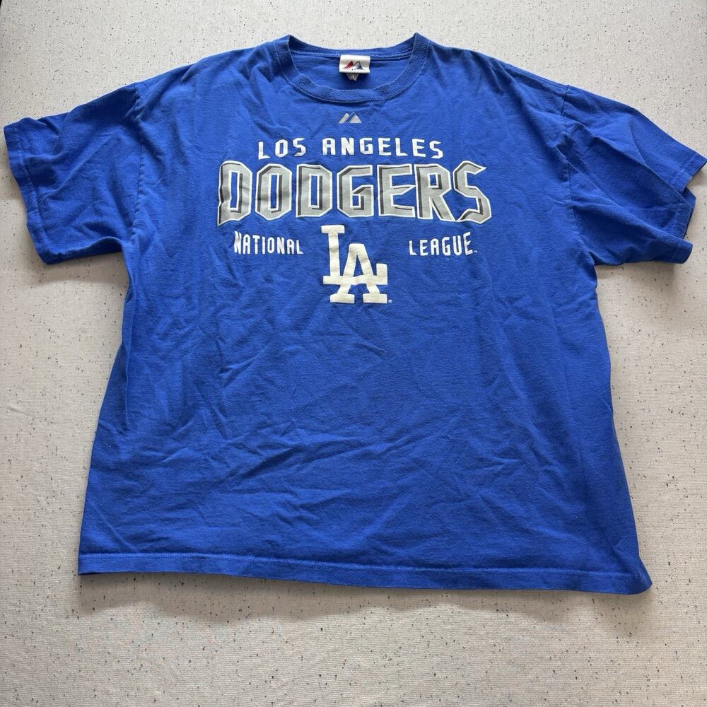Los Angeles Dodgers Shirt Mens XL Blue Majestic MLB National League Baseball Tee
